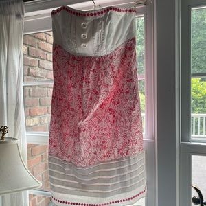 lilly pulitzer strapless pink flowers size 6